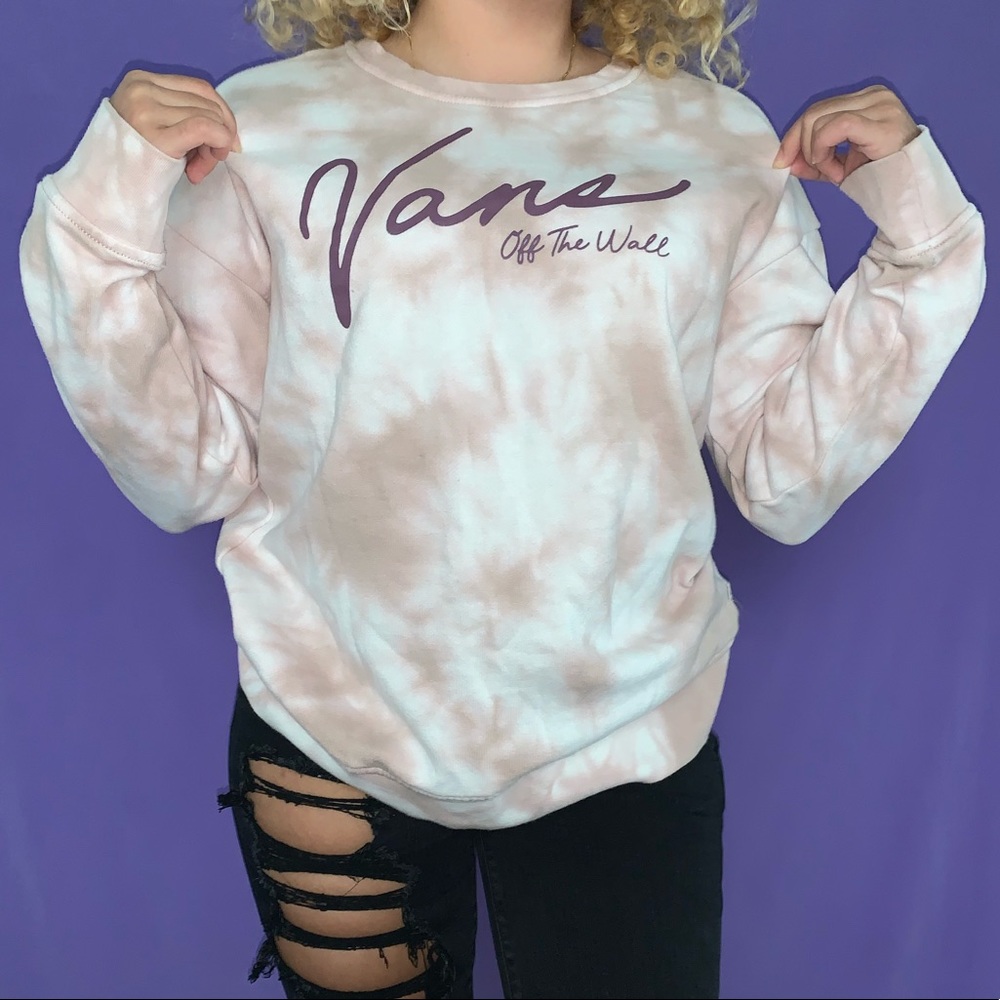 Vans Off the wall pink tie dye sweatshirt